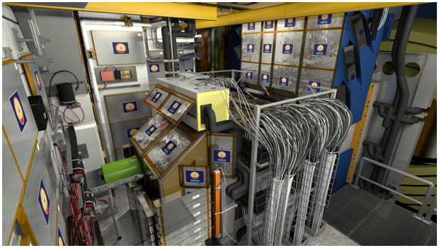 The MoEDAL experiment in the VeLo cavern at Interaction Point 8.